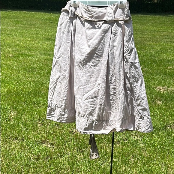 ANA A New Approach Light Tan Midi Skirt with Belt Tie Accent Women's Size 16 GUC - Picture 10 of 10